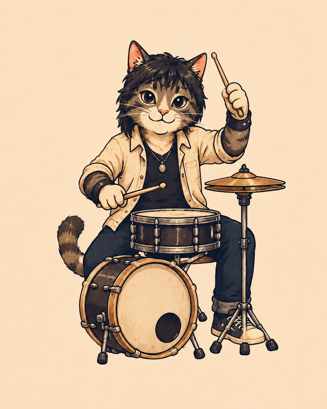 Bash, the drummer cat